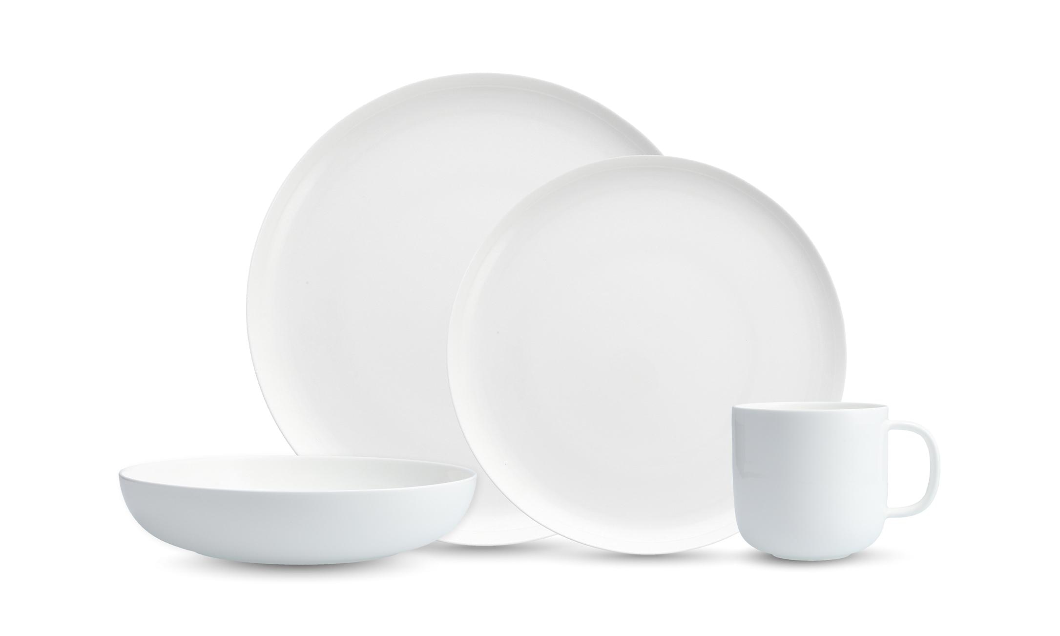 Modern Coupe Dinnerware Set with wavy edges